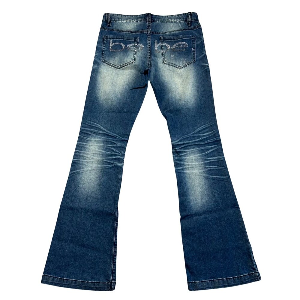 Bebe Bombs Shell 2B Boot Cut Vintage Y2K Crystal BEBE Jean Sz 28